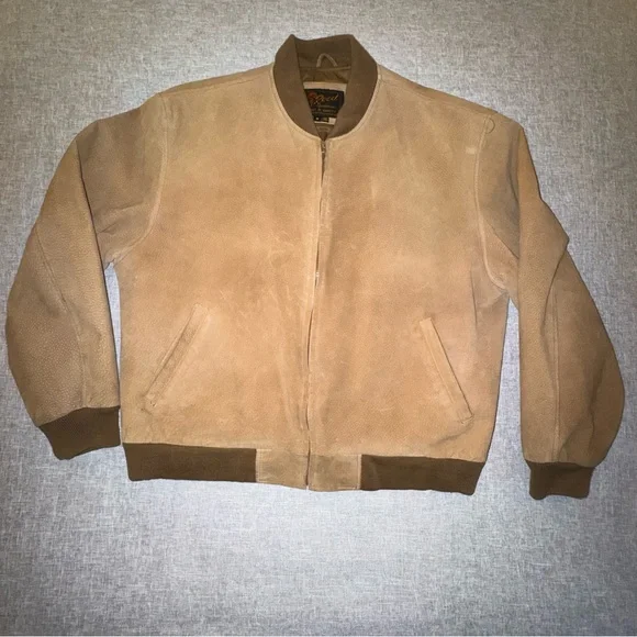 Reed Vintage Suede Leather Bomber Jacket Size M - Picture 6 of 16